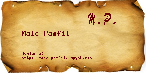 Maic Pamfil névjegykártya